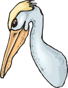 Blue Pelican Head Clip Art